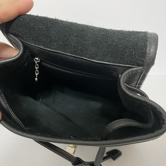 Vintage 1990s Coach 9960 Black Soft Leather Turnlock Daypack Mini Backpack Purse - Picture 12 of 14